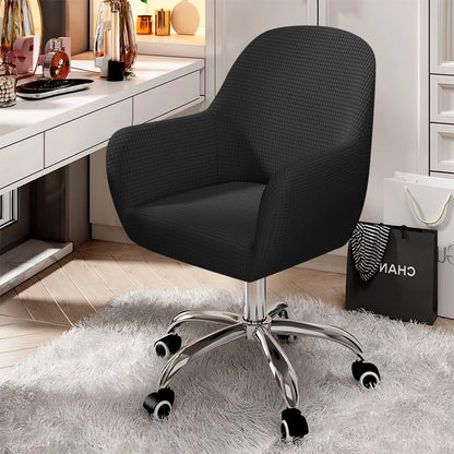 Solid Elastic Rotating Chair Cover Dining Room Spandex High Sloping Armchair Covers Office Chair Slipcover Coffee Bar Make Up