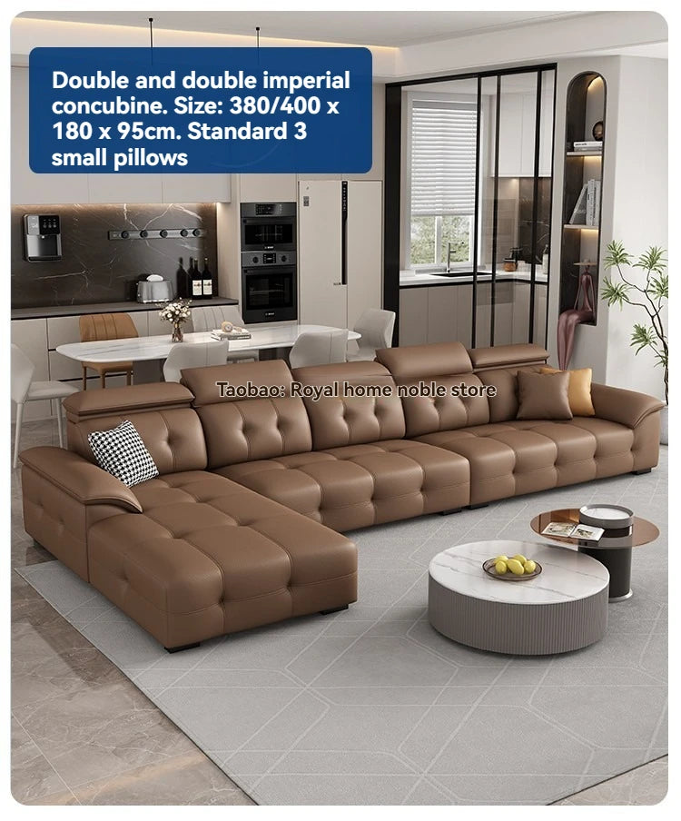 L Shaped Leather Sectional Sofa and Couch For Living Room Italian Oversized Leather Sofa Couches Living Room Furniture
