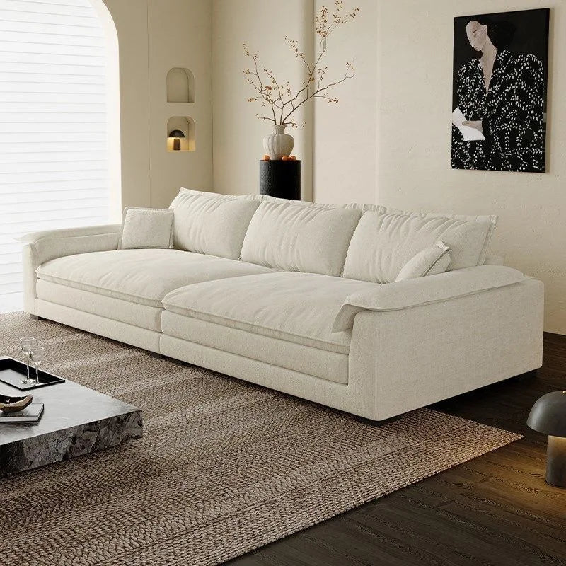 Super wide cotton and linen cloth, modern, simple, lazy, sofa, deep sitting, straight row, soft, removable and washable