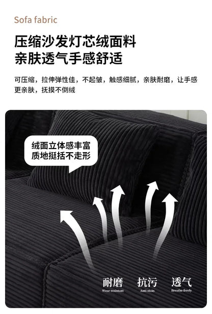 Vacuum compression sofa tofu block combination modern simple living room small apartment retro cross-border fabric furniture