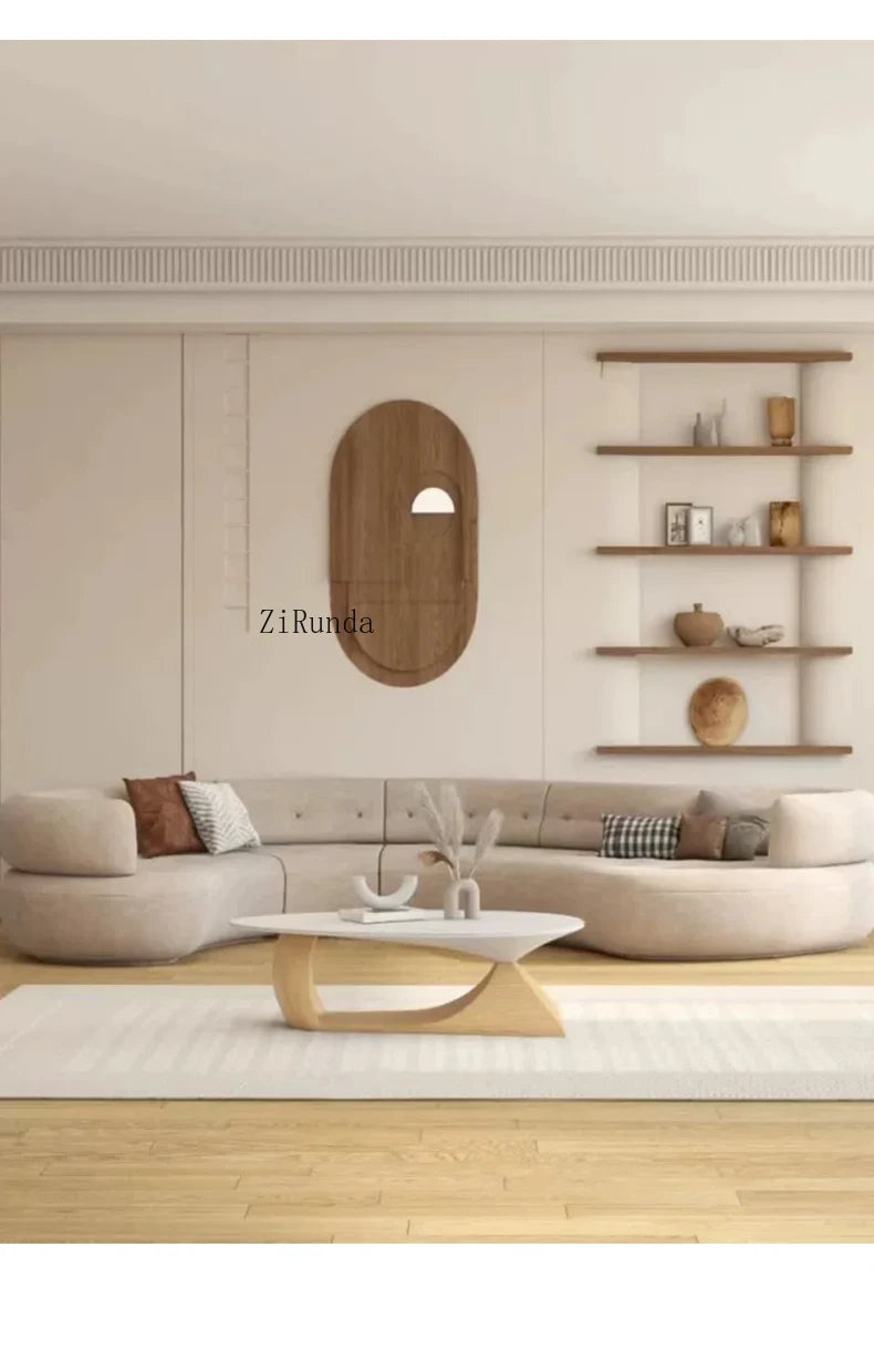 High-end curved sofa hall reception business living room corner sofa combination