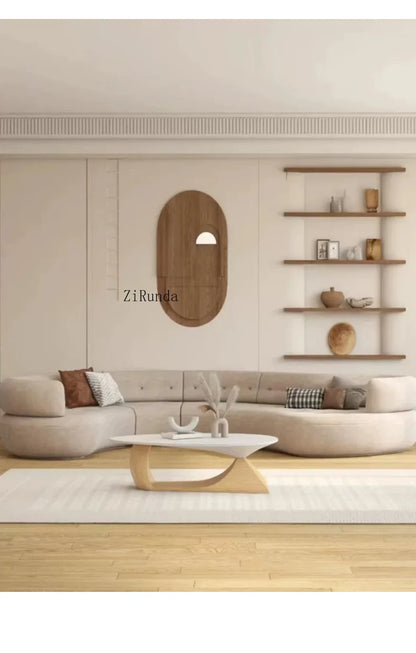 High-end curved sofa hall reception business living room corner sofa combination