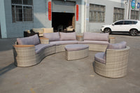 -L shape Design rattan wicker sofa set modular modern garden sectional furniture outdoor furniture