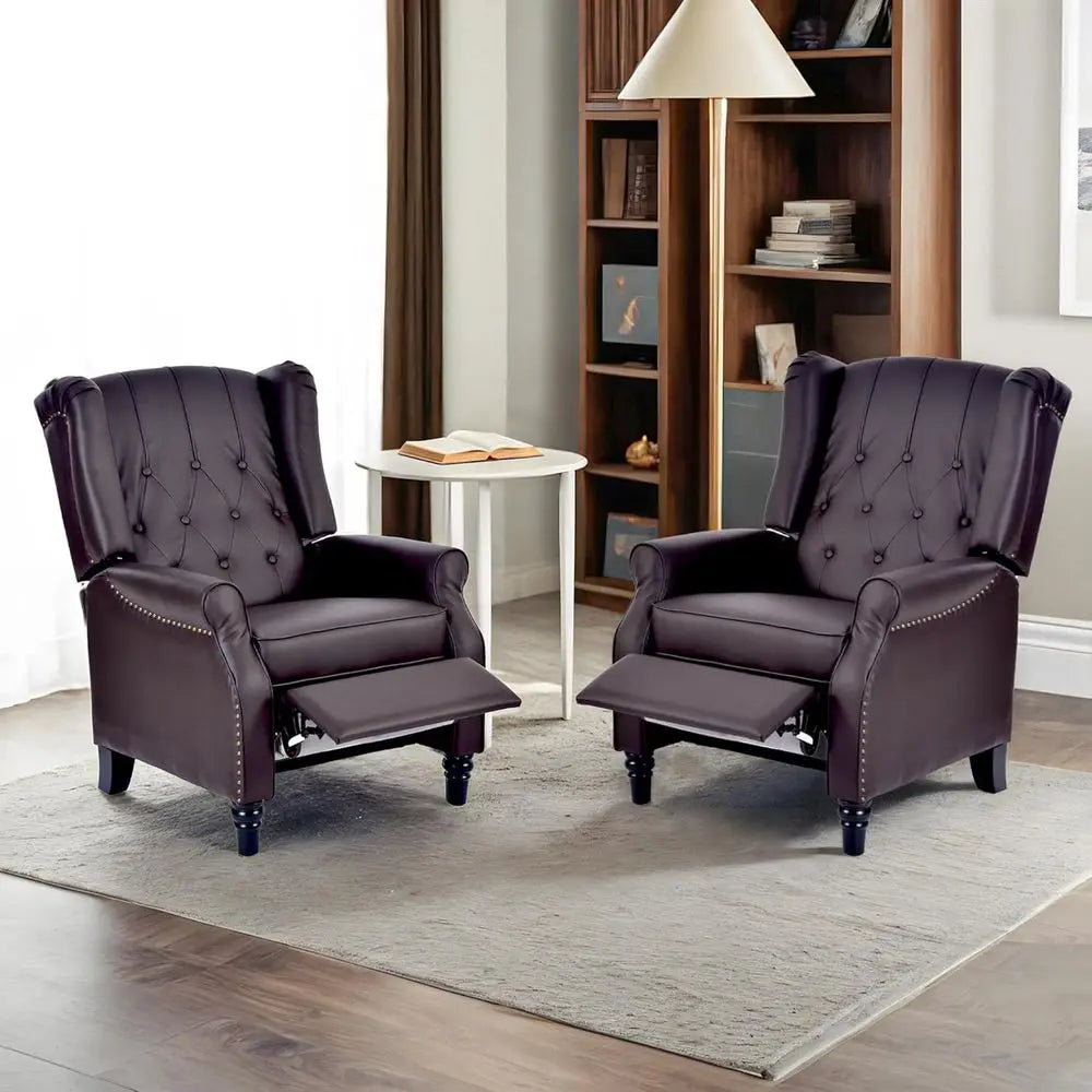 White Fabric Tudded Single Sofa Armchair with Wingback Design for Living Room, Bedroom, or Study