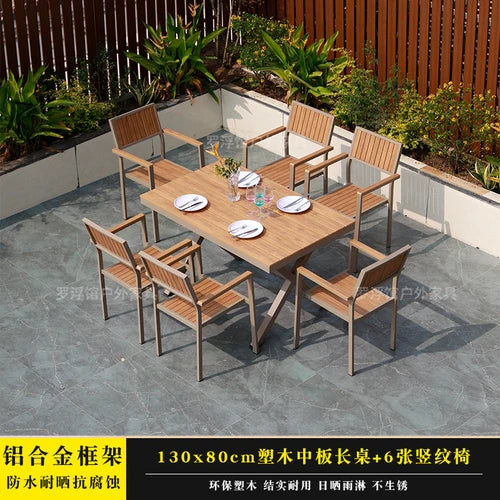 Courtyard table and chair outdoor balcony waterproof and sunscreen garden outdoor leisure table and chair combination