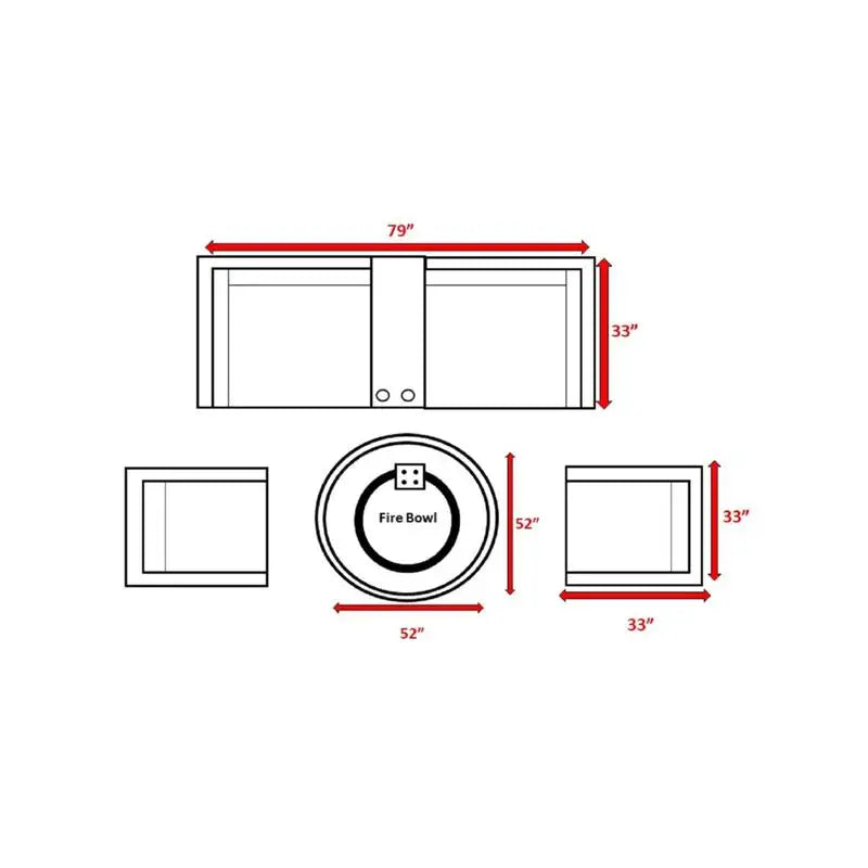 Assembled Patio Seating Set for 4 with Cushions