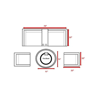 Assembled Patio Seating Set for 4 with Cushions