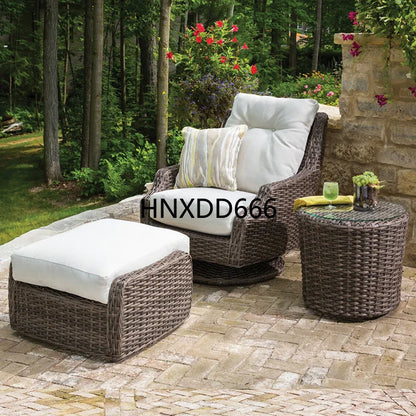 Outdoor sofa combination balcony rattan leisure chair swivel chair