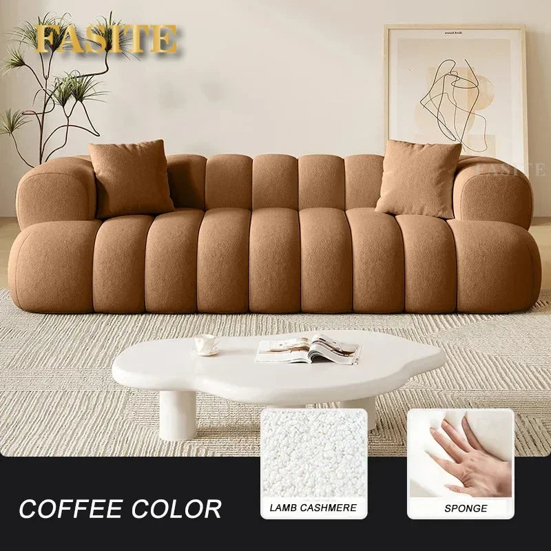 French Modern Velvet Puff Sofa Living Room Home Fabric Minimalist Sofa Reclinable