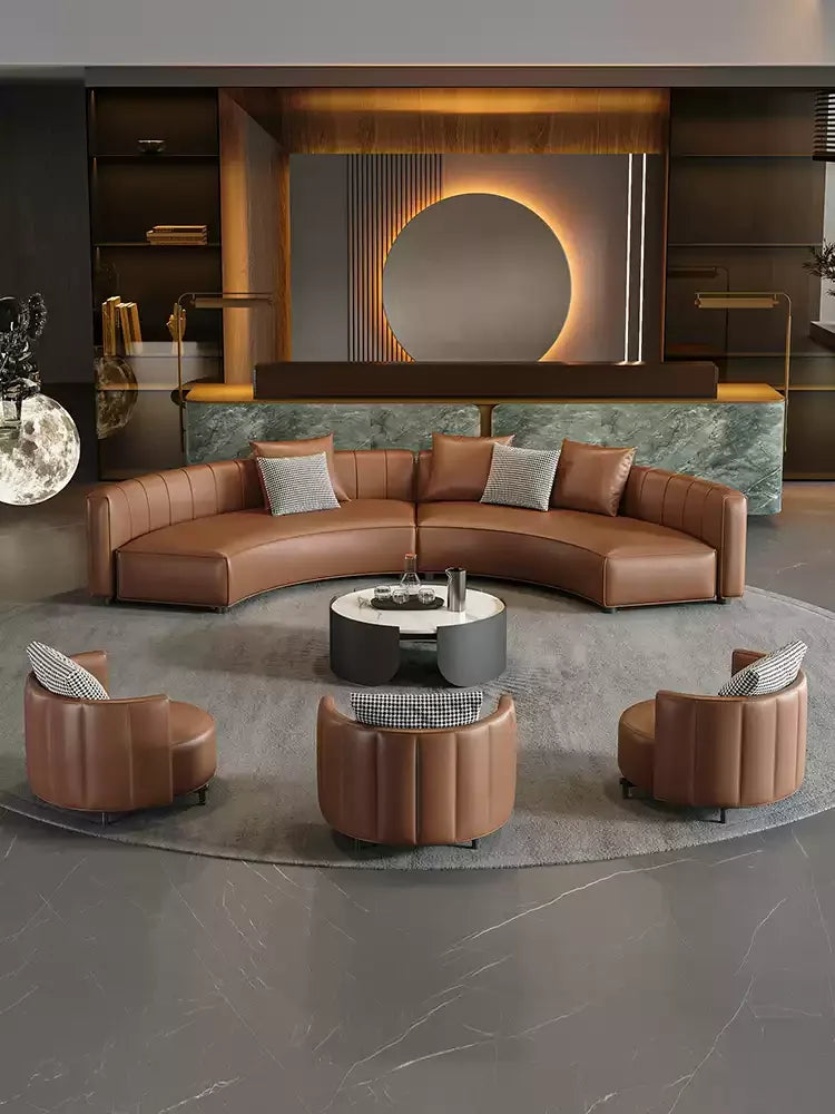 lobby curved sofa light luxury sales office negotiation beauty salon club reception lounge area sofa combination