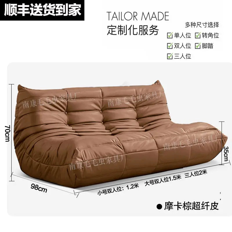 Caterpillar sofa three-person togo full sponge high rebound Internet celebrity living room leisure area sofa famous small sofa