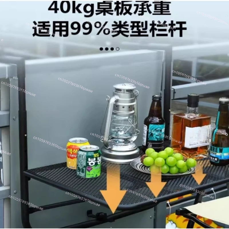 Balcony Railing Hanging Table Folding Lifting  Computer  Household Small Bar Desk Dining  Outdoor Guardrail