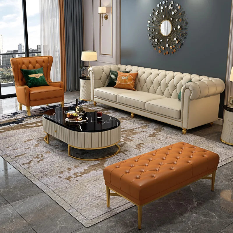 Nordic Modern Leather Sofas Luxury Sectional Single Loveseat Lounge Couch 3 Piece Designer Divano Soggiorno Furniture Home