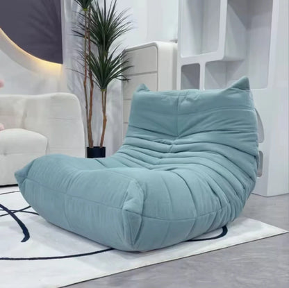Lazy sofa, togo caterpillar sofa, light luxury, simple Internet celebrity creative chair, suede freehand space recliner
