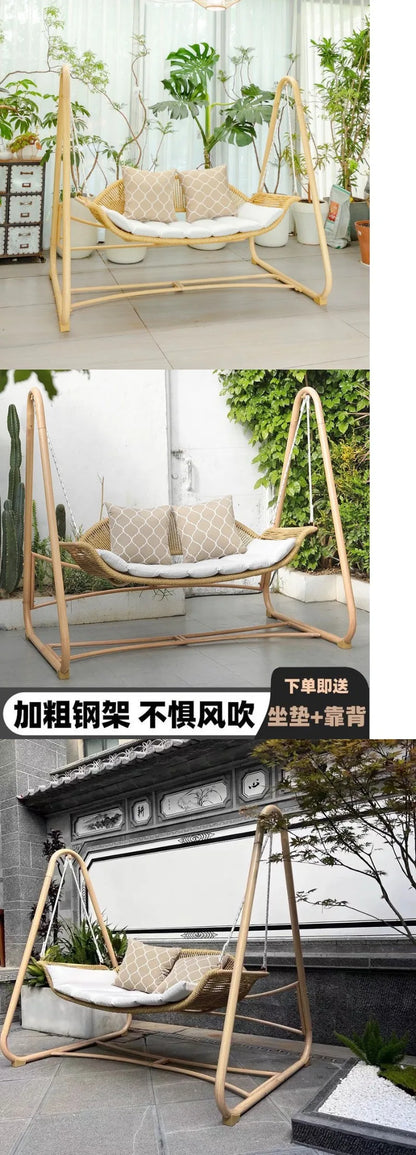 Household wrought iron, garden villa rocking chair small courtyard, balcony double hanging chair