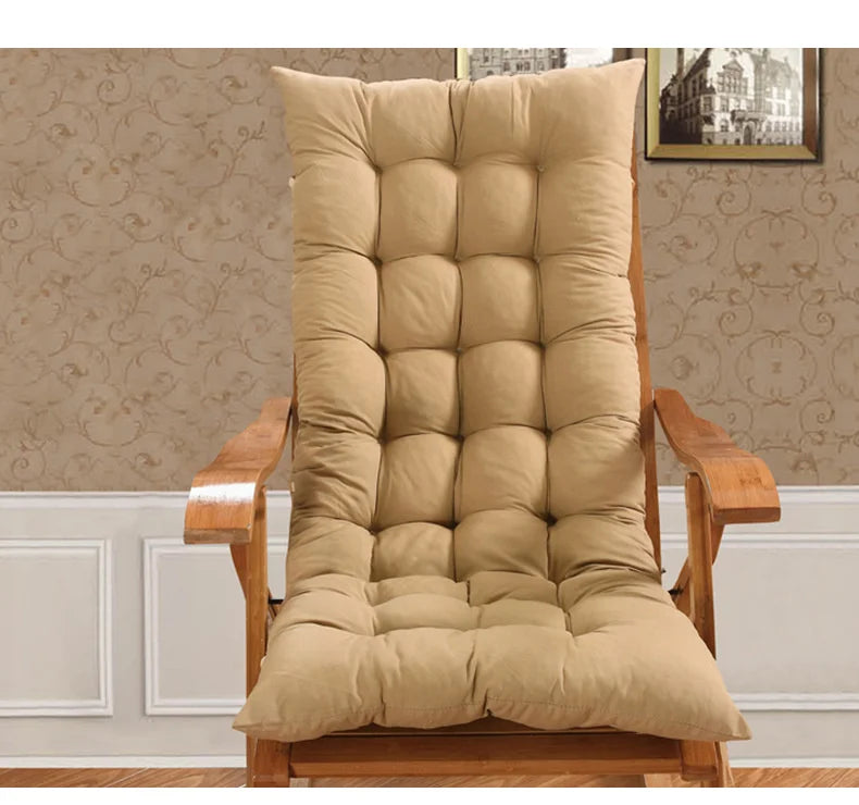 Four Seasons Thick Bench Cushion Rocker Chair Cotton Cushion Solid Color Soft Thicken Outdoor Garden Reclining Chair Cushions