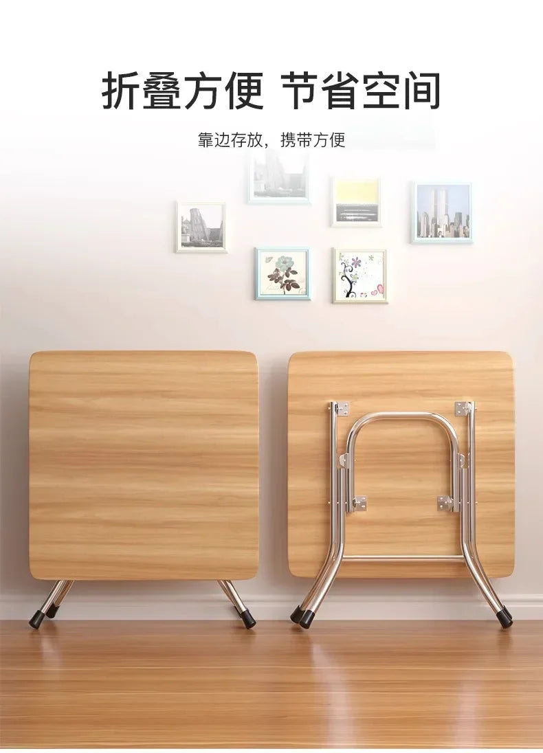 Furniture Folding  Dining Table Home Rental House Simple Small Apartment Dining Round  Foldable Outdoor Stall Small Square Table