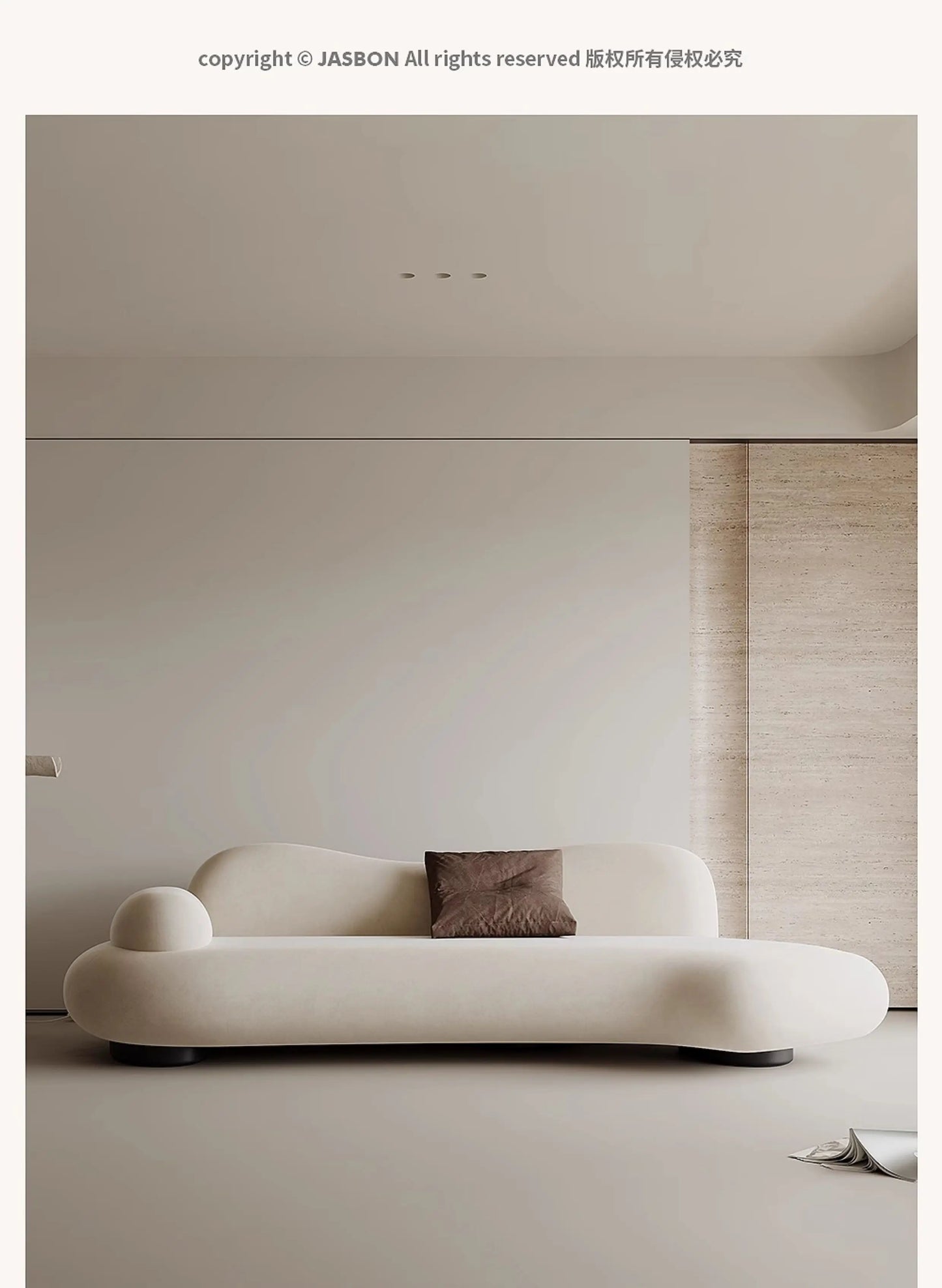 Fabric sofa curved living room size apartment Italian minimalist designer