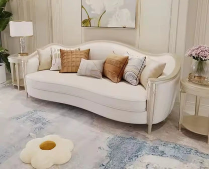 Modern Solid Wood Sofa Living Room Curved Sofa Couch Combination European Sofa Set Furniture for Home Wedding Hotel