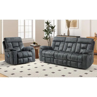2 Piece Reclining Living Room Set, Sot abric Recliner Soa urniture Set, Included Power Lit Recliner Chair with Massage and Heat