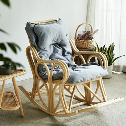 Outdoor Balcony Homestay Garden Single Rattan Chairs Living Room Leisure Rocking Chair Home Furniture Adult Lazy Recliner N M