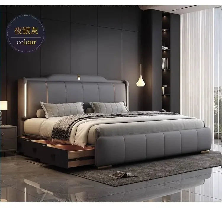 180x200 cm Double bed frame king size frame headboard with 3 drawer storage luxury home bedroom bed queen cama king furniture