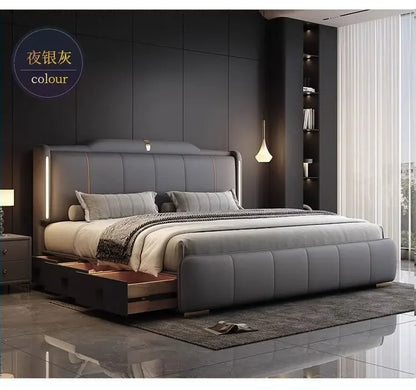 180x200 cm Double bed frame king size frame headboard with 3 drawer storage luxury home bedroom bed queen cama king furniture