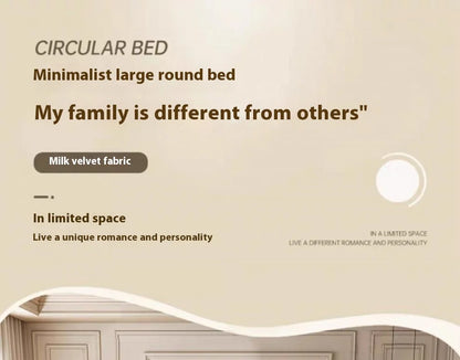 Round Double Bed Upholstered Bed Wooden Frame Family Hotel Princess Bedroom Bed
