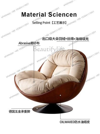 yj9 Light luxury modern leisure swivel chair, Nordic recliner advanced lazy