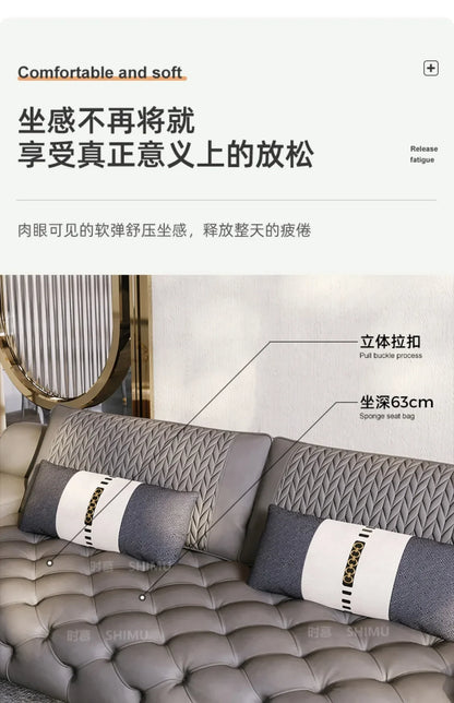 Italian Genuine Leather Sofas Sectional Modern Luxry Designer Loveseat Sofa 3 Piece Set Woonkamerbanken Living Room Furniture