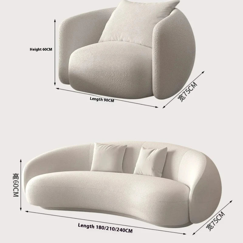 Italian Banana Sofa Minimalist Shaped Sofa Living Room Simple Modern Arc Cashew  Set Lazy Sofa Home Furniture