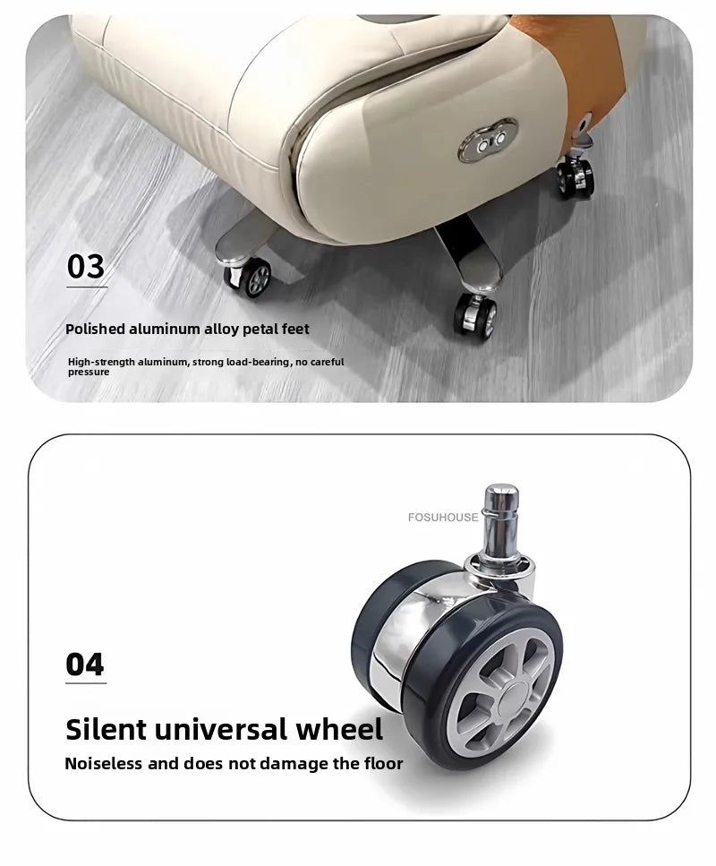 Electric Reclining Office Chairs Luxury Leather Executive Computer Armchair European Bedroom Furniture Home Ergonomic Desk Chair