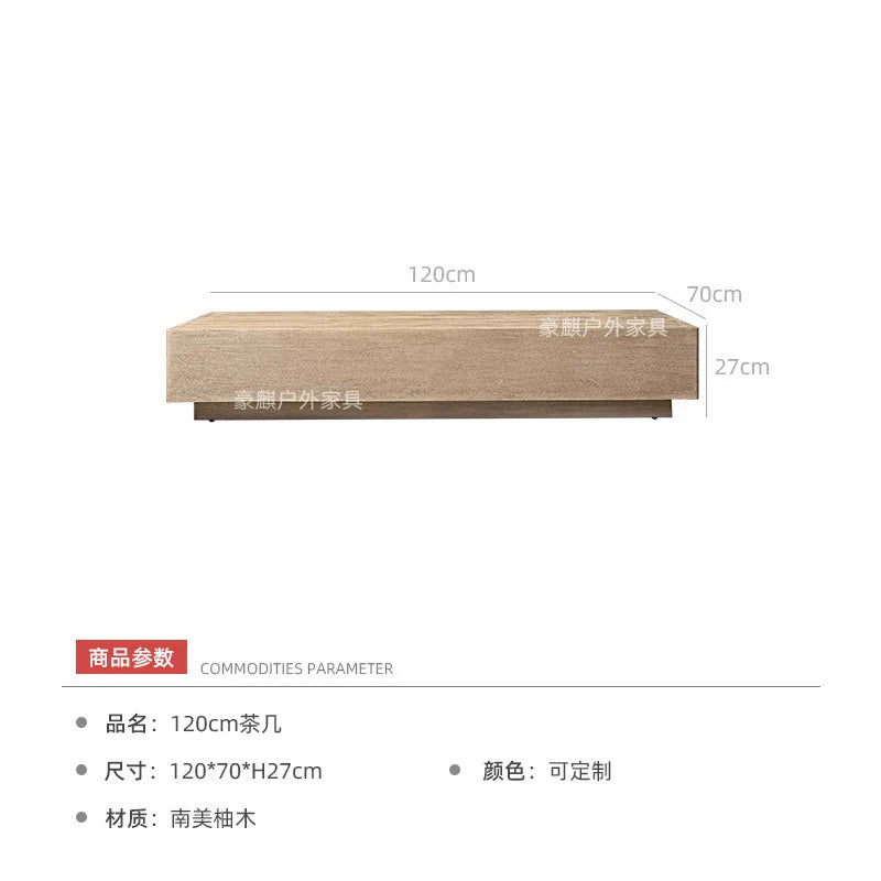 Nordic Outdoor Sofa Teak Sun Protection Waterproof Villa Garden Balcony Preservative Wood Outdoor Solid Wood Open-air Rattan Cha