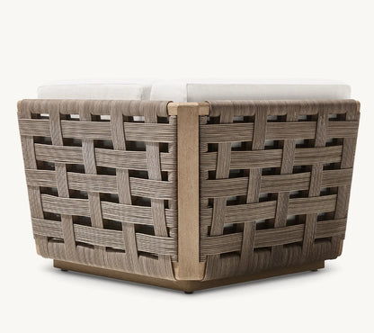 Modern Luxury All Weather Patio Garden Hotel Pool Sofa Set Outdoor Leisure Solid Wood Furniture Teak Modular Sofa L-Sectional