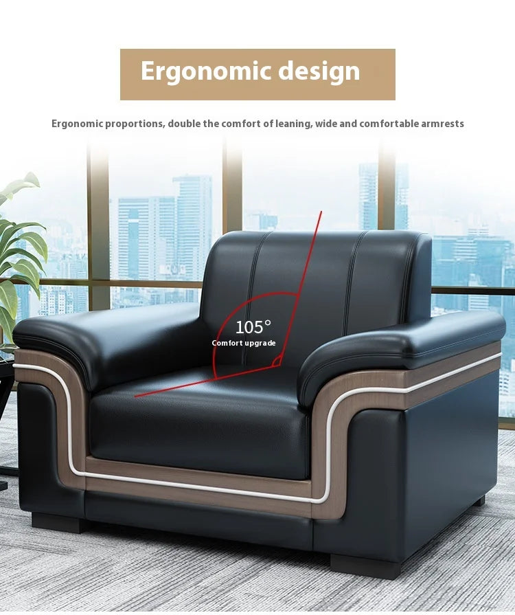 Simple Business Office Sofa Set Coffee Table Modern Luxury Reception Furniture for Three-Person Meetings Meeting Room Furniture