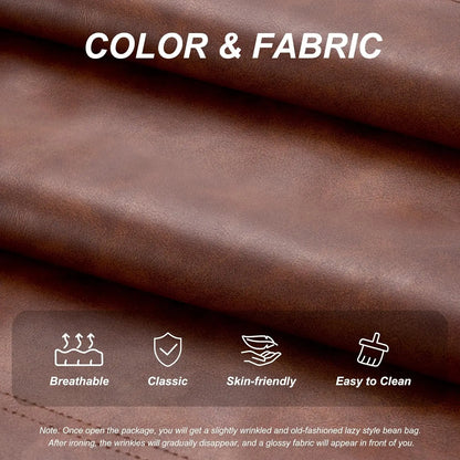 living room sofas, Bean Bag Chair Lazy Floor Sofa, Memory Foam Fireside Sofa for Adults, Big Beanbag Faux Leather Armless Chair