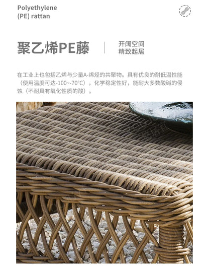 HXL outdoor sofa balcony rattan chair garden waterproof aluminum alloy outdoor terrace casual rattan sofa chair