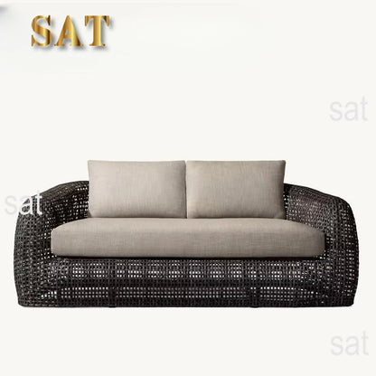 -Modern All-Weather Wicker Garden Furniture Set Aluminum Frame Patio Sofas for Hotel Leisure Use