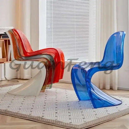 Transparent Plastic Chair Living Room Relax Backrest Waiting Cafe Chair Hotel Acrylic Design Dining Stool Nordic Furniture