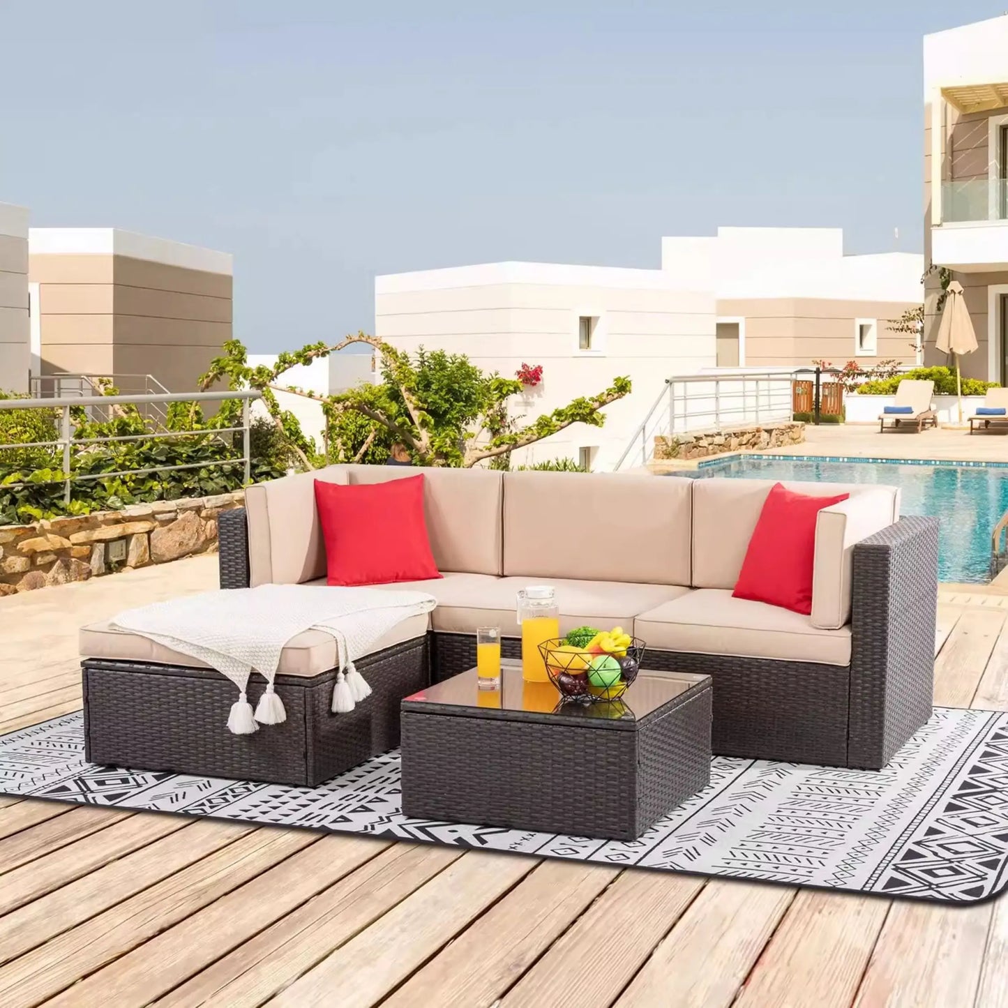 Outdoor Rattan Garden Furniture Sets Sofa Modern Luxury Metal Garden Furniture Sets Storage Table Conjunto Trendy Furniture