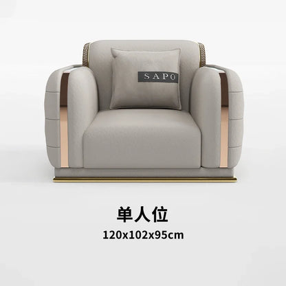 Sofa Genuine Leather Designer Italian  Loveseat Single Canape