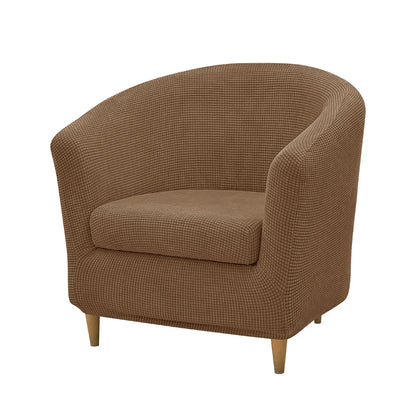 2pcs/set Jacquard Stretch Club Armchair Slipcover 1pc Barrel Tub Sofa Cover + 1pc Polar Fleece Couch Cover Furniture Protector