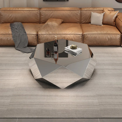 Z Living Room Home Designer Style Light Luxurymodern Minimalist Irregular Stainless Steel Diamond Coffee Table Mesa Auxiliar Roo