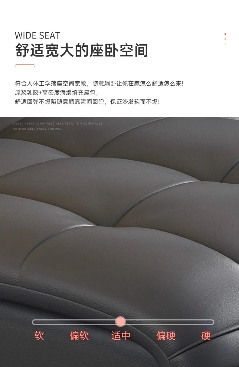 Modern simple leather sofa, first-layer cowhide living room size apartment sofa