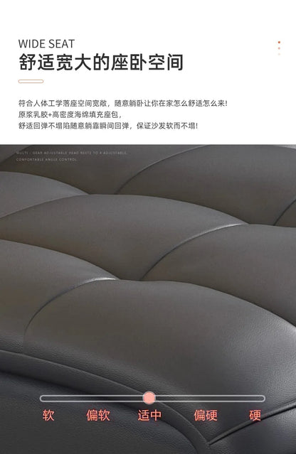 Modern simple leather sofa, first-layer cowhide living room size apartment sofa