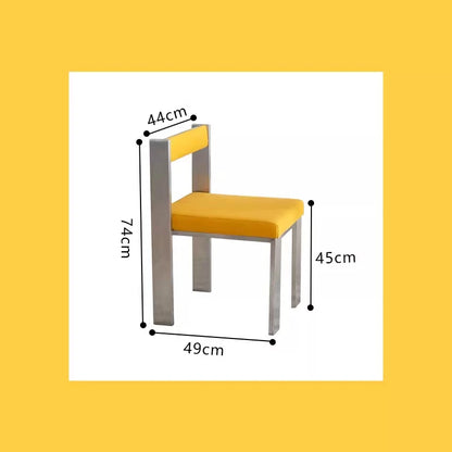 European Style Light luxury Retro Home Use Stainless Steel Dining Chair Advanced Design Living Room Bedroom Leisure Single Chair
