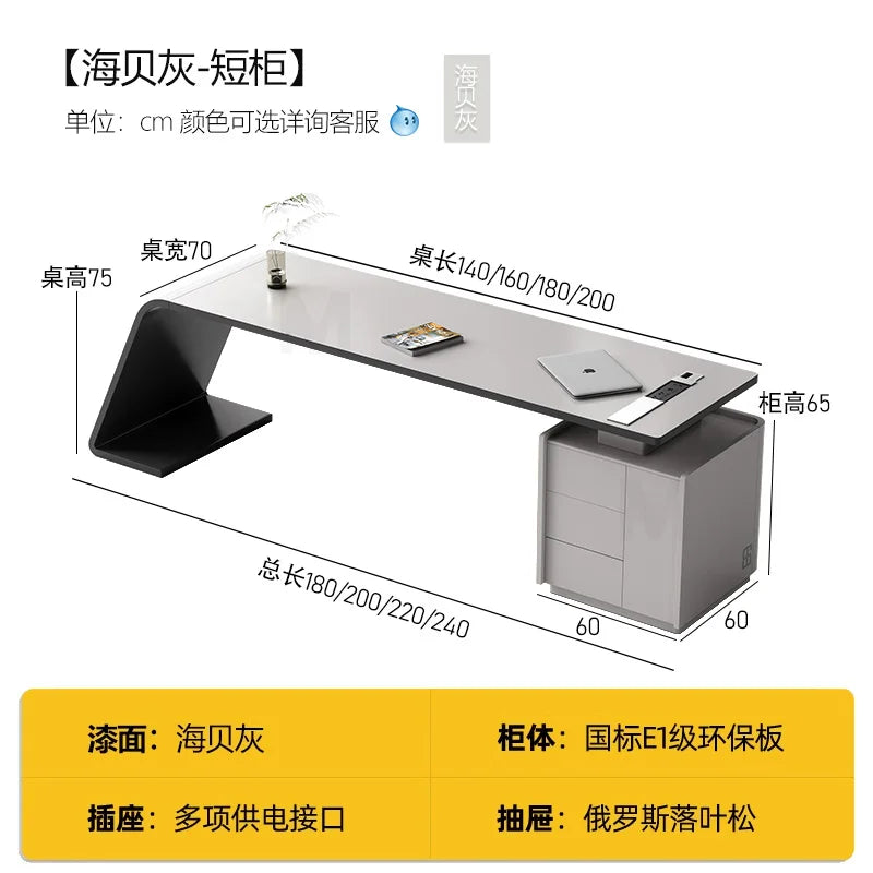Luxury Paint Office Desk High-end Simple Modern Creative Boss Desk President Manager Mesas De Escritorio Office Furniture