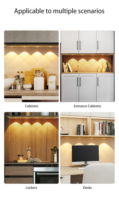 Motion Sensor Light LED Sensor Lamp Wireless Ultra Thin USB LED For Kitchen Cabinet Bedroom Wardrobe Indoor Lighting Night Light