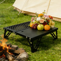 Pocket Mini Table for Camping, Aluminum Lightweight Portable Table Foldable Leg Design Perfect for Cookware, Hiking, Fishing