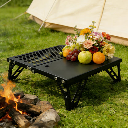 Pocket Mini Table for Camping, Aluminum Lightweight Portable Table Foldable Leg Design Perfect for Cookware, Hiking, Fishing